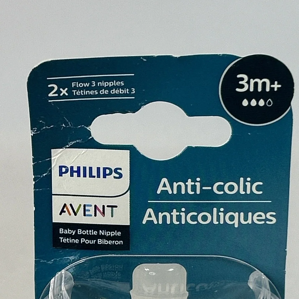 Philips Avent Medium Flow 3m+ Anti-Colic Baby Bottle Nipples (Pack of 2)